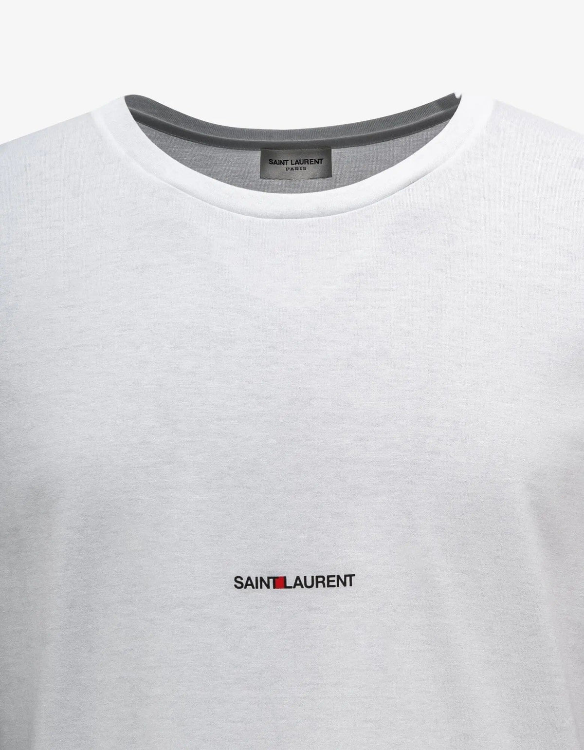 Tシャツ・カットソー RIVE GAUCHE T-SHIRT Saint Laurent White Rive Gauche Logo T-Shirt – Zoo Fashions