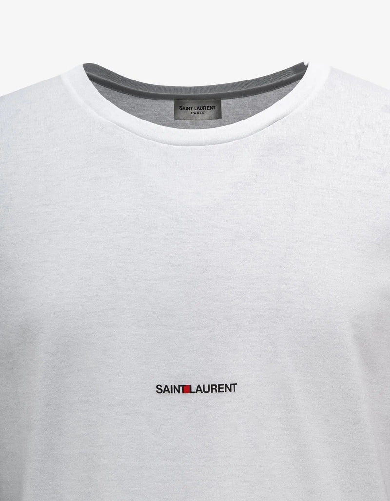 Saint Laurent White Rive Gauche Logo T-Shirt