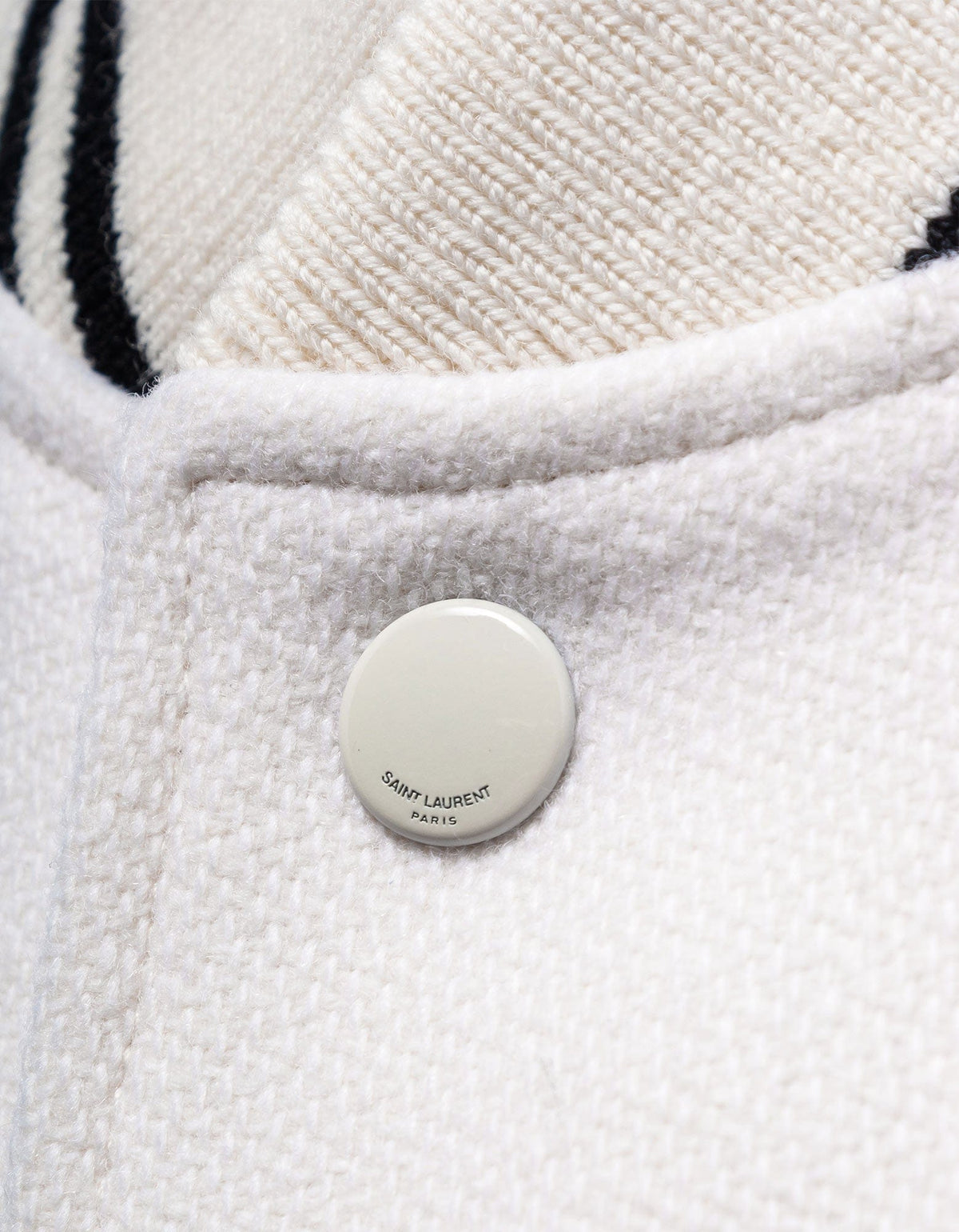 Saint Laurent White Wool Teddy Jacket