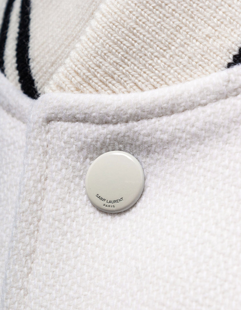 Saint Laurent White Wool Teddy Jacket