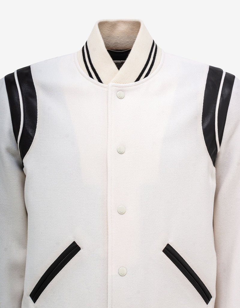 Saint Laurent White Wool Teddy Jacket