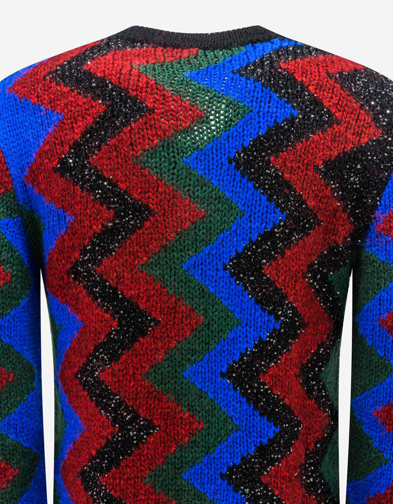 Saint Laurent Zigzag Graphic Wool-Blend Sweater