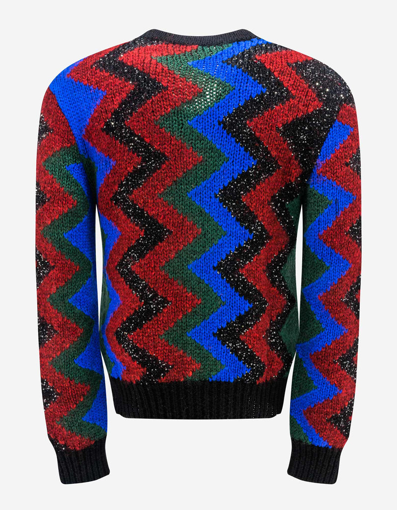 Saint Laurent Zigzag Graphic Wool-Blend Sweater