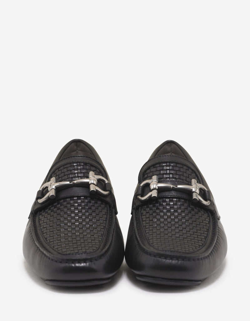 Salvatore Ferragamo Salvatore Ferragamo Black Parigi Basket Weave Driving Shoes