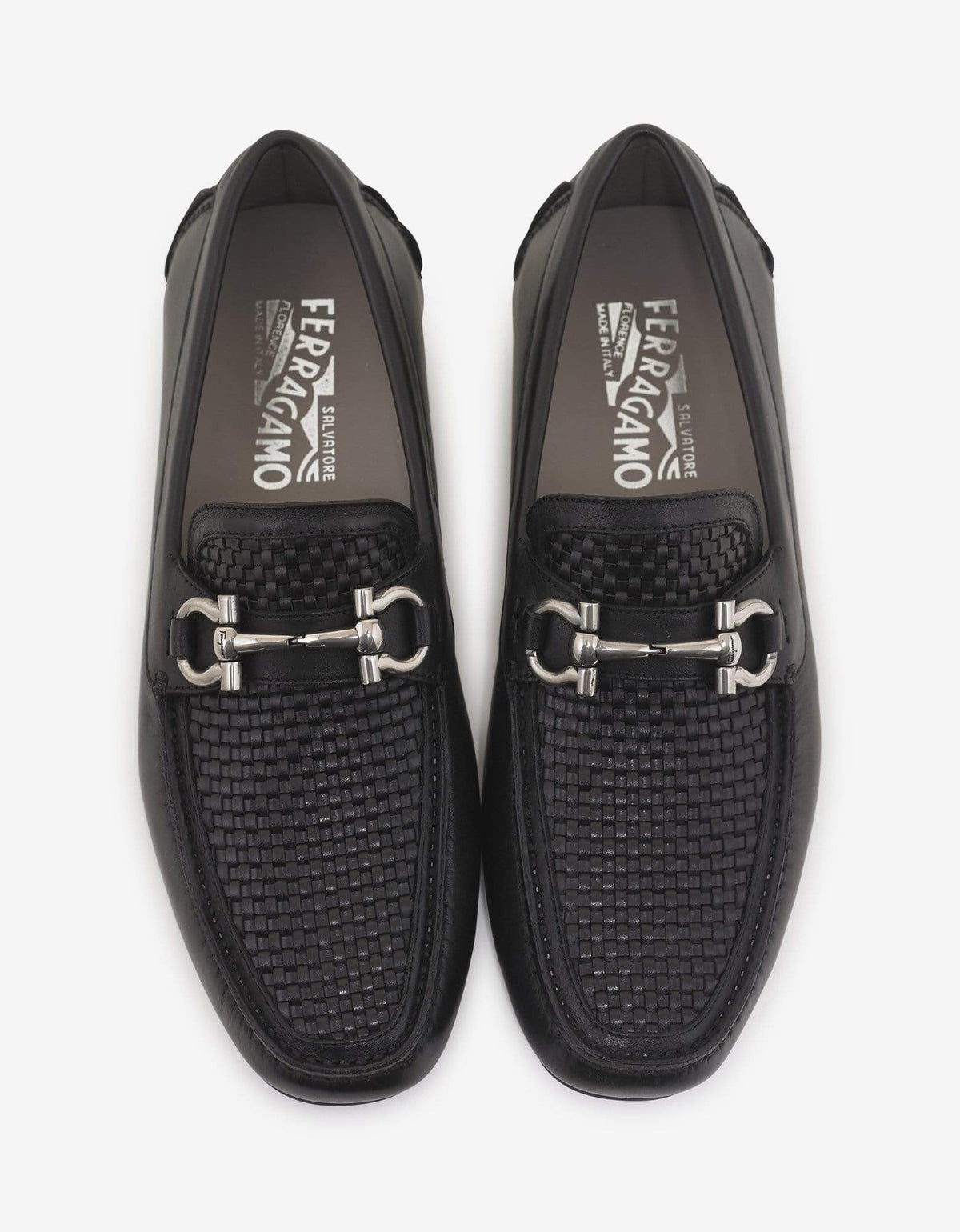 Salvatore Ferragamo Salvatore Ferragamo Black Parigi Basket Weave Driving Shoes