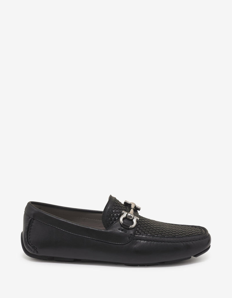 Salvatore Ferragamo Salvatore Ferragamo Black Parigi Basket Weave Driving Shoes