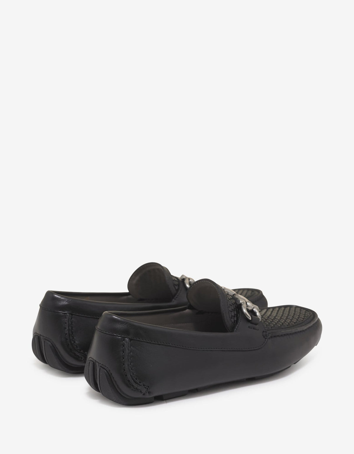 Salvatore Ferragamo Salvatore Ferragamo Black Parigi Basket Weave Driving Shoes