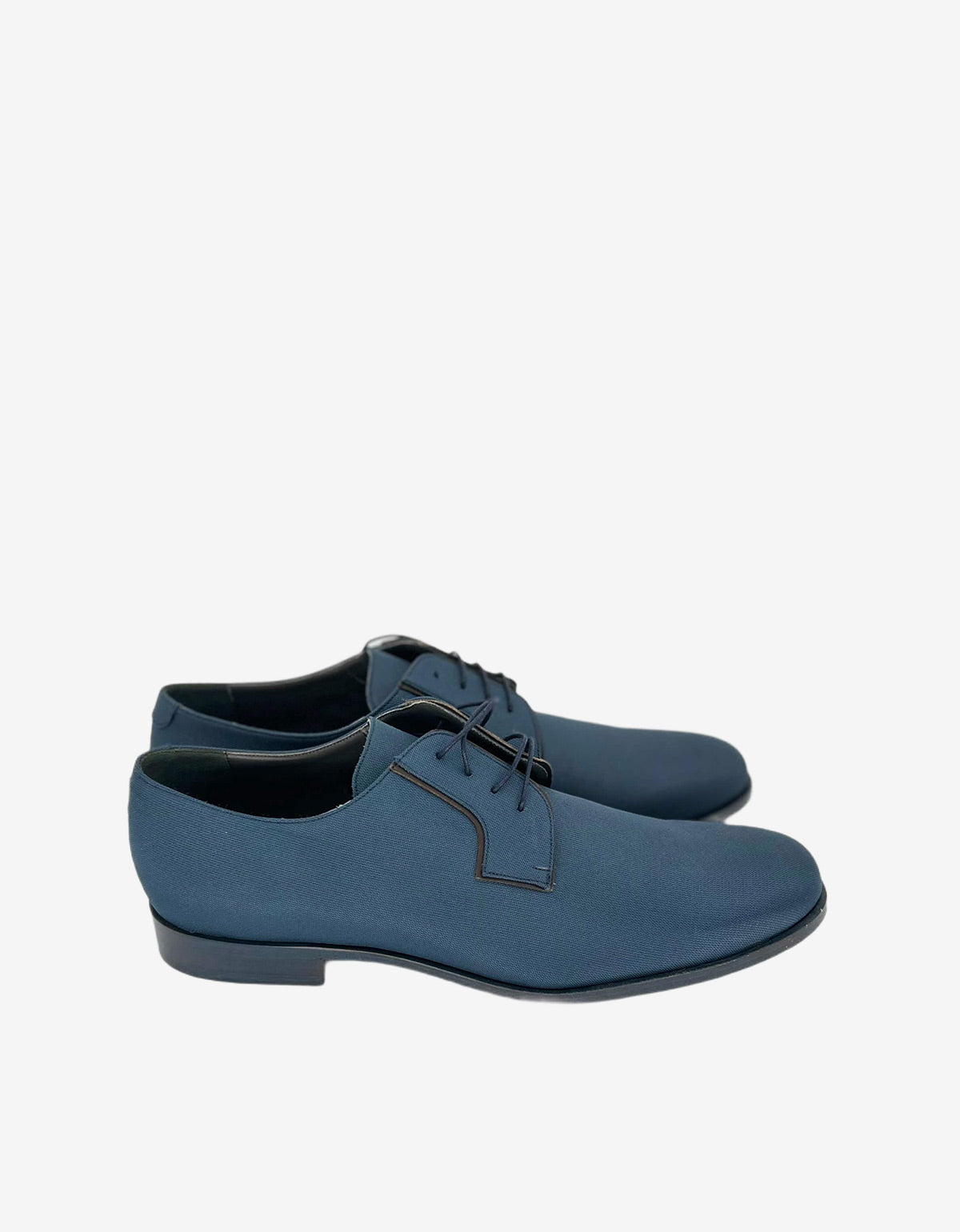 Lanvin Blue Nylon Weave Derby Shoes AM5BEDERENP8A 22 BLUE