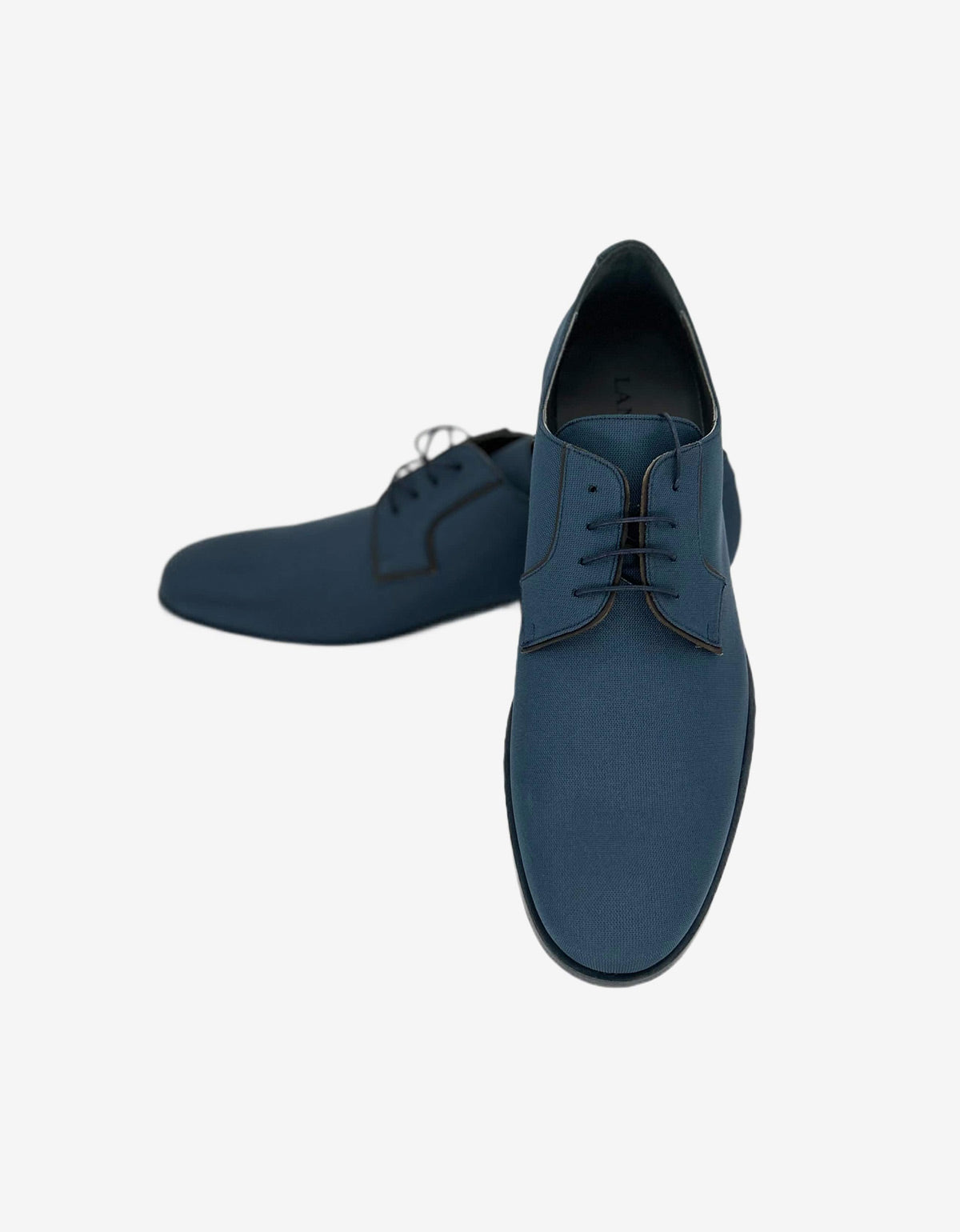 Lanvin Blue Nylon Weave Derby Shoes AM5BEDERENP8A 22 BLUE