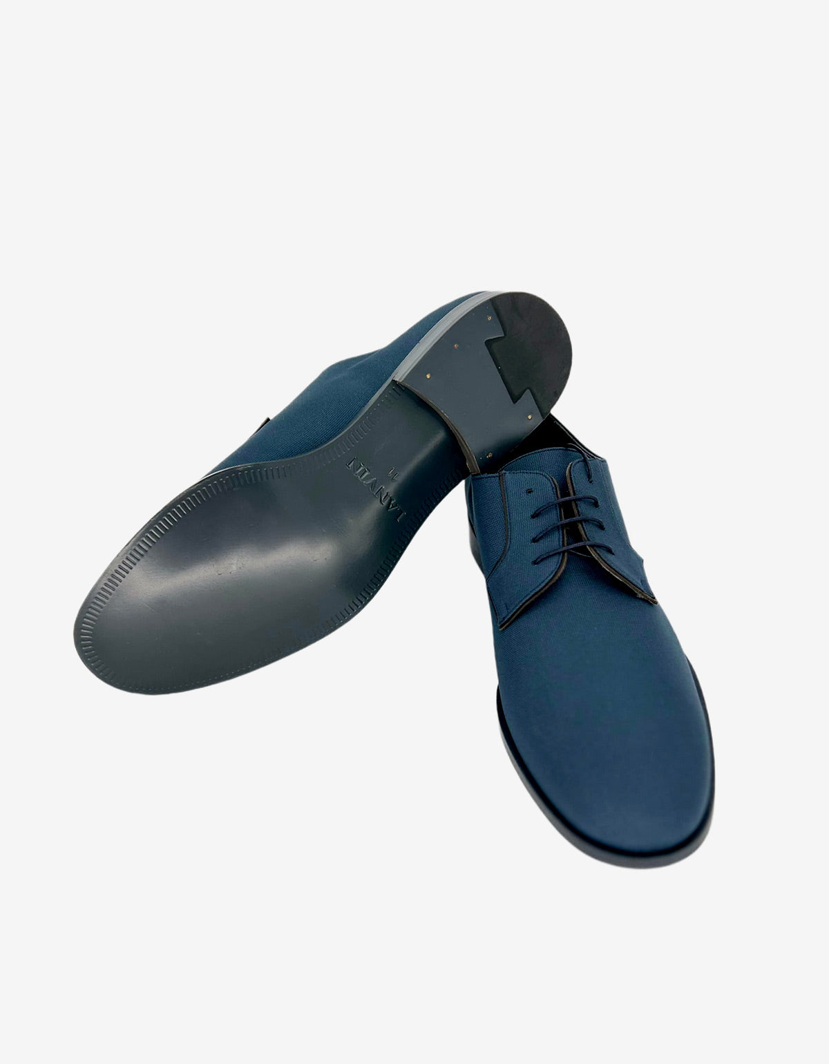 Lanvin Blue Nylon Weave Derby Shoes AM5BEDERENP8A 22 BLUE