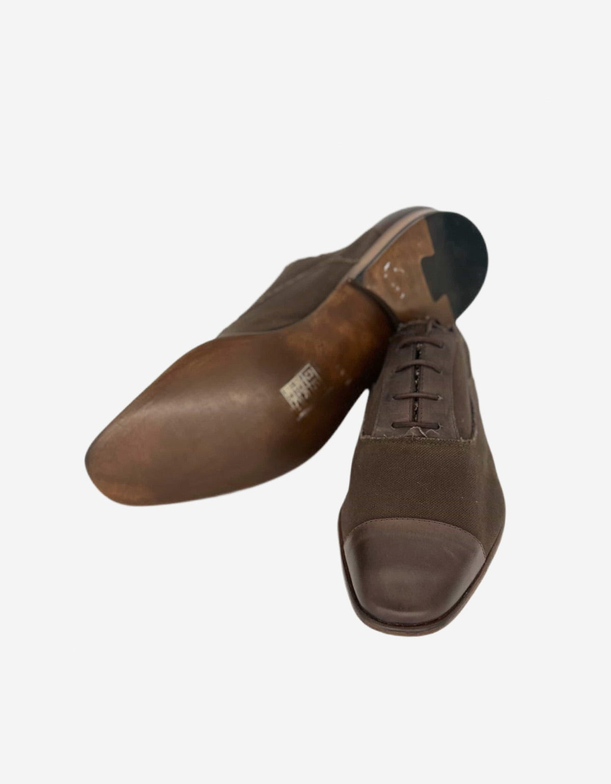 Lanvin Brown Bi-Fabric Oxford Shoes AM5FCRCCLA5A1 60 MARRON