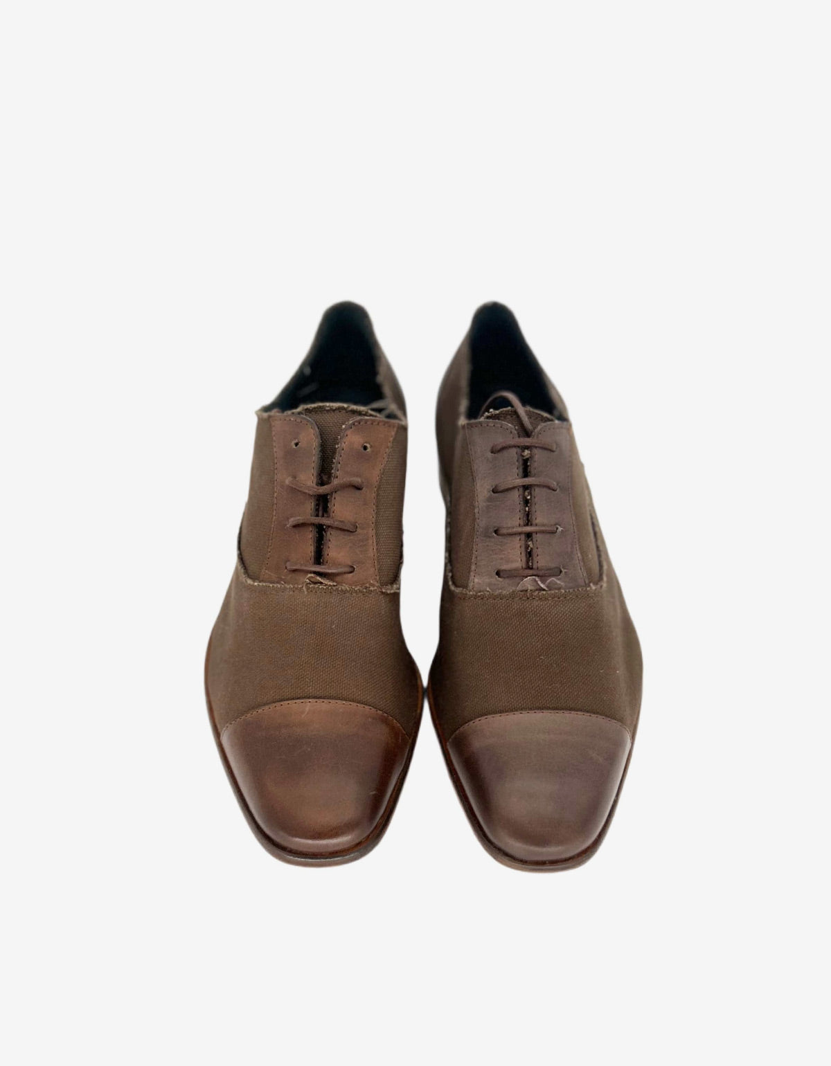 Lanvin Brown Bi-Fabric Oxford Shoes AM5FCRCCLA5A1 60 MARRON