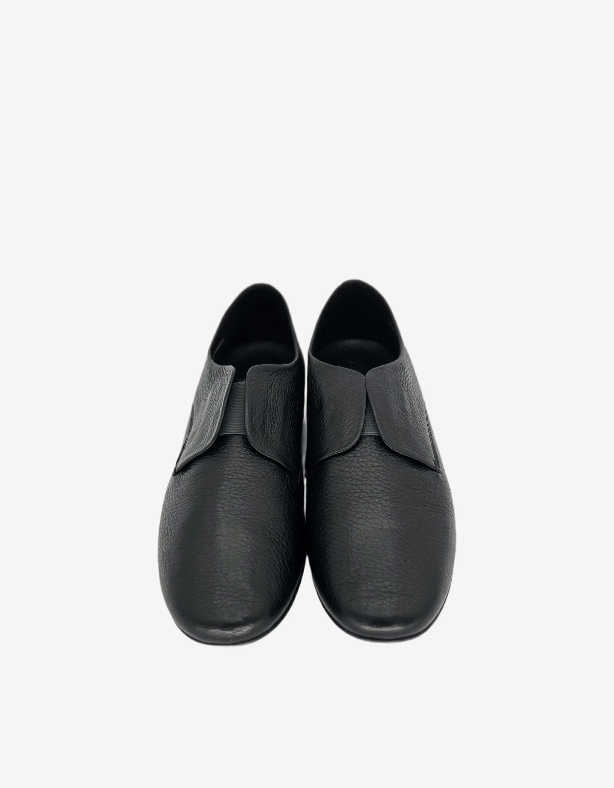 Lanvin Black Grain Leather Slip On Shoes AM5LC3A012 10 NERO