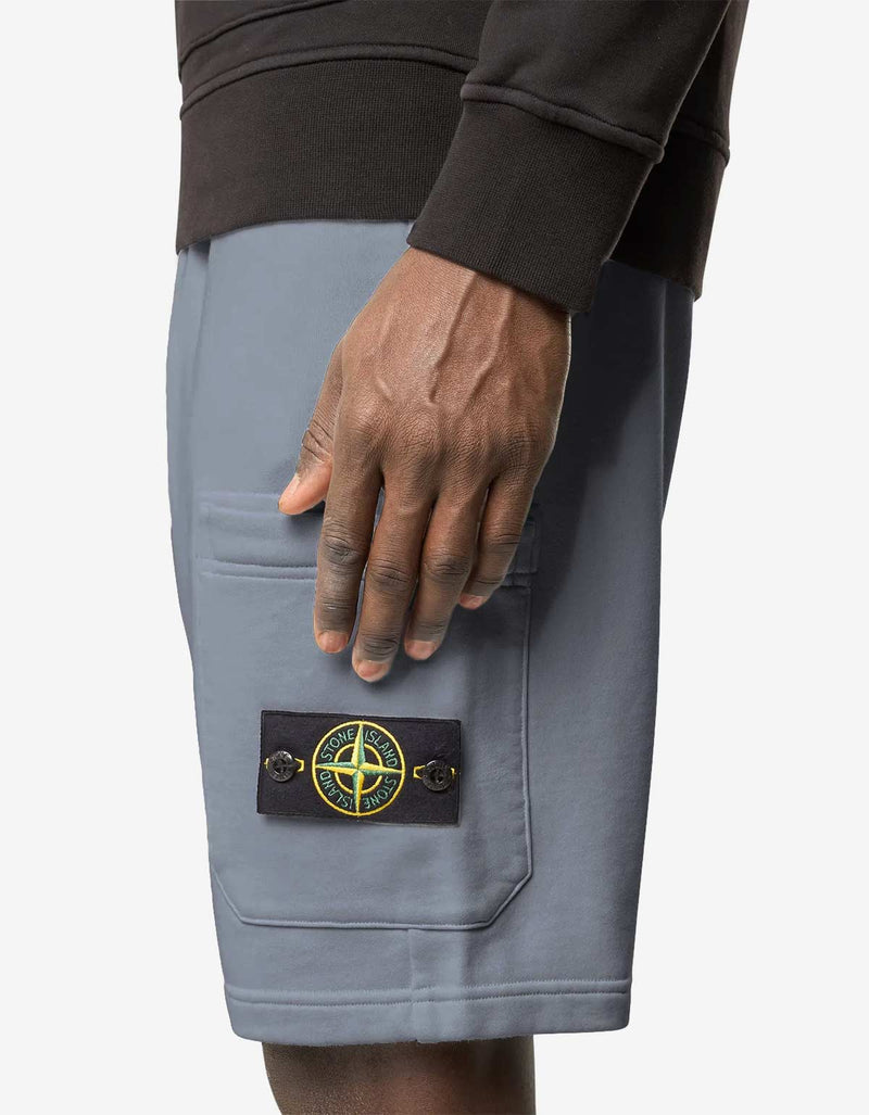 Stone Island Avio Blue Cargo Sweat Shorts