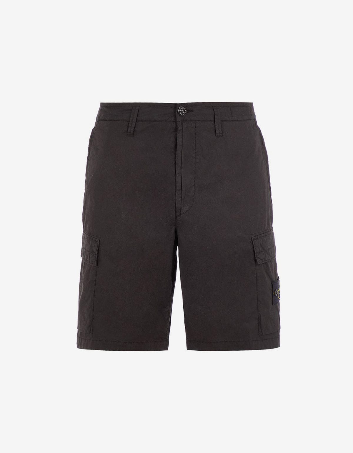 Stone Island Black Cargo Bermuda Shorts