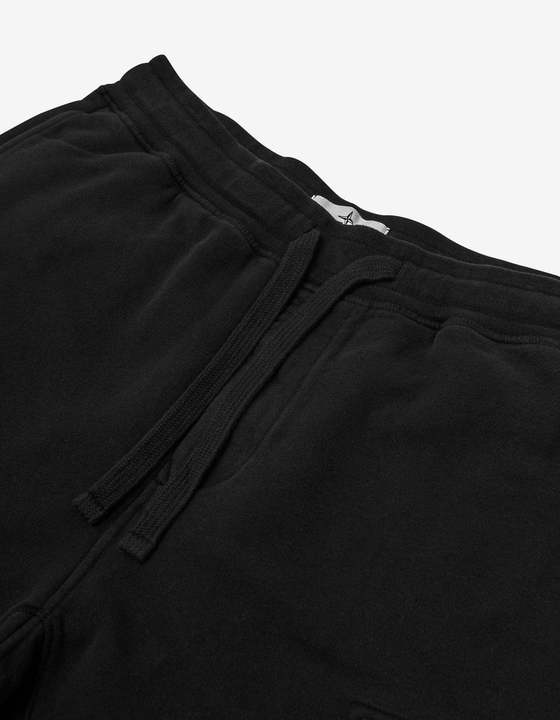 Stone Island Black Compass Badge Cargo Sweat Shorts