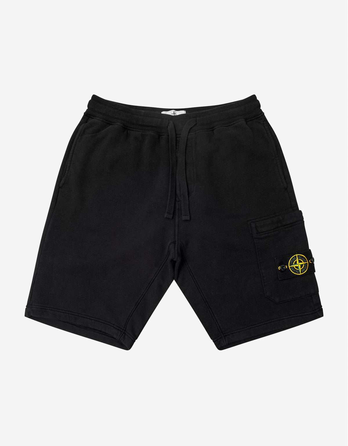 Stone Island Black Compass Badge Cargo Sweat Shorts