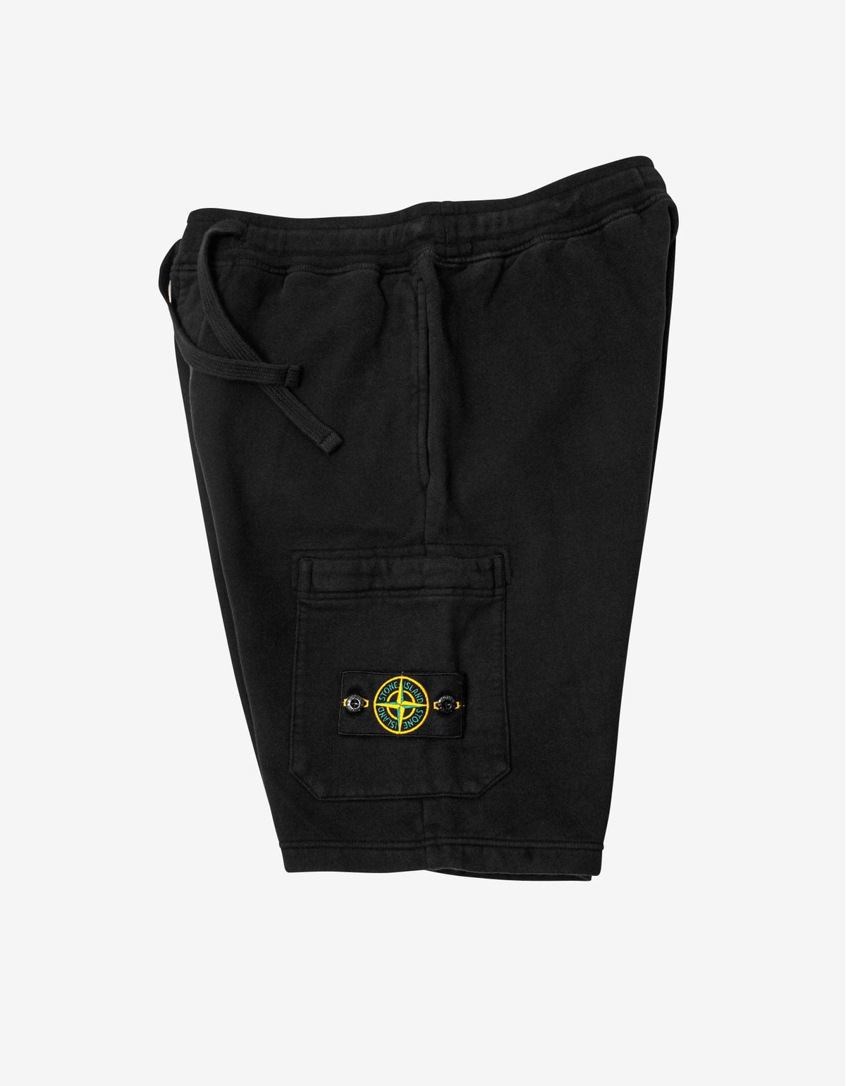 Stone Island Black Compass Badge Cargo Sweat Shorts