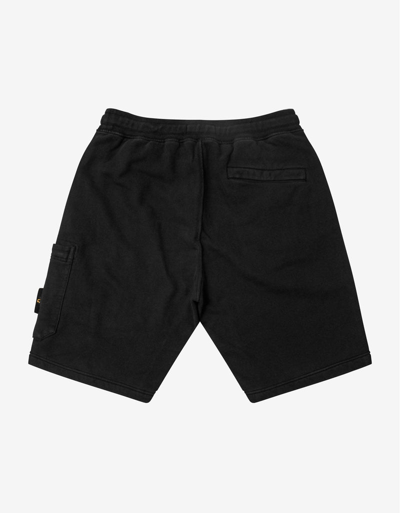 Stone Island Black Compass Badge Cargo Sweat Shorts