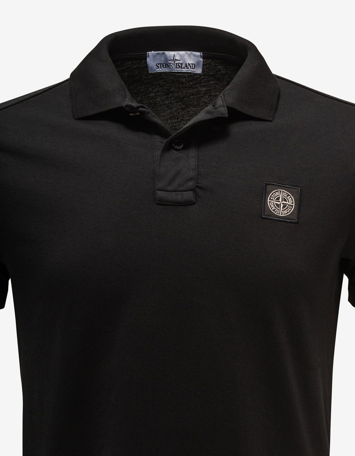 Stone Island Black Compass Logo Polo T-Shirt