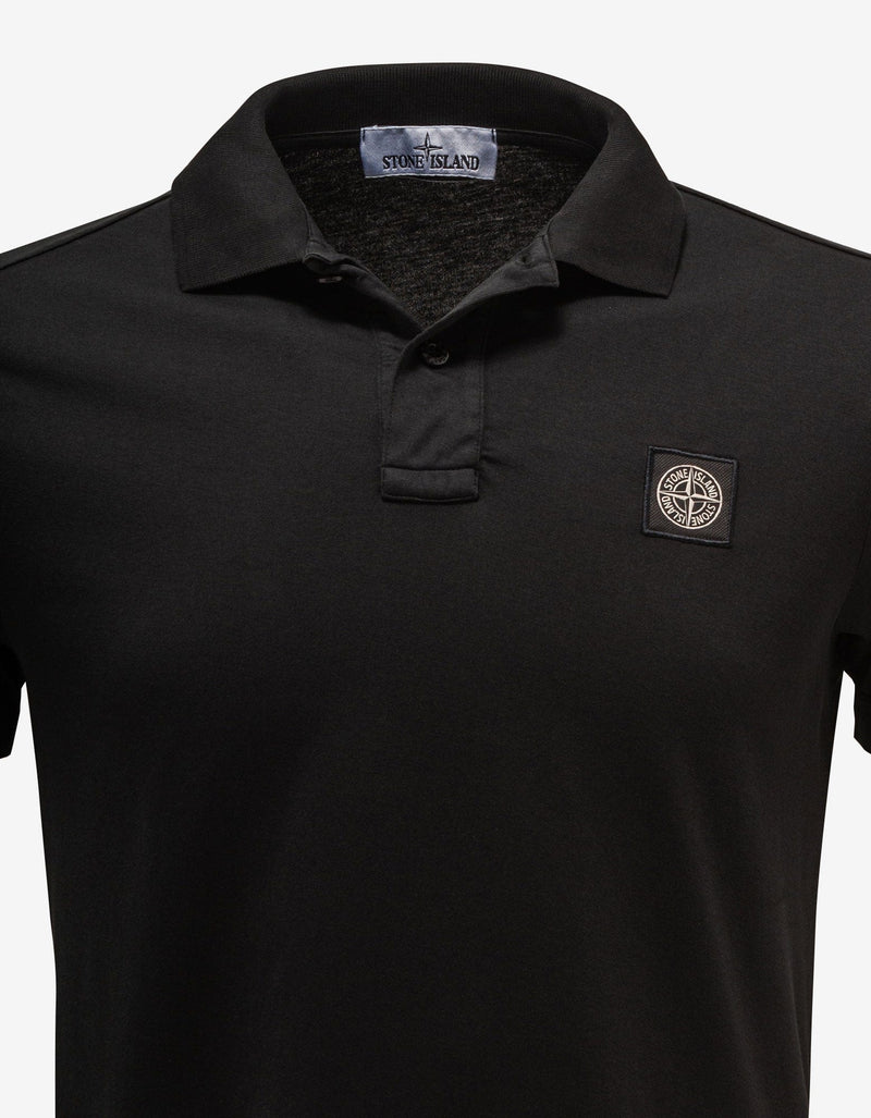 Stone Island Black Compass Logo Polo T-Shirt