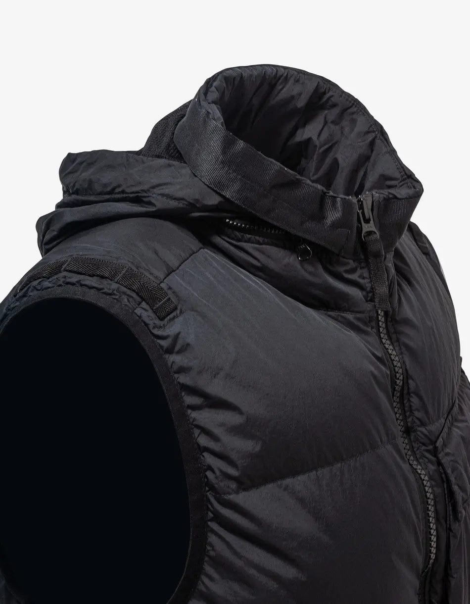 Stone Island Black Garment Dyed Crinkle Reps R-NY Down Gilet