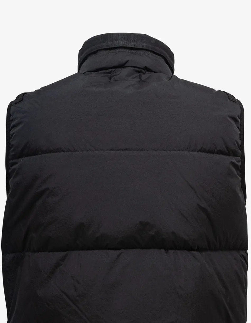 Stone Island Black Garment Dyed Crinkle Reps R-NY Down Gilet