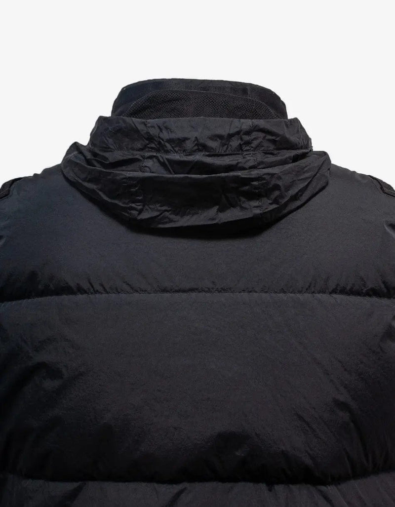 Stone Island Black Garment Dyed Crinkle Reps R-NY Down Gilet