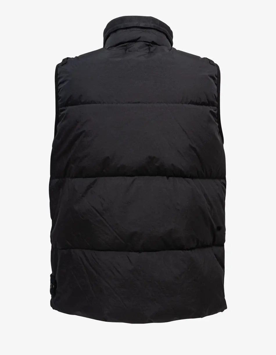 Stone Island Black Garment Dyed Crinkle Reps R-NY Down Gilet