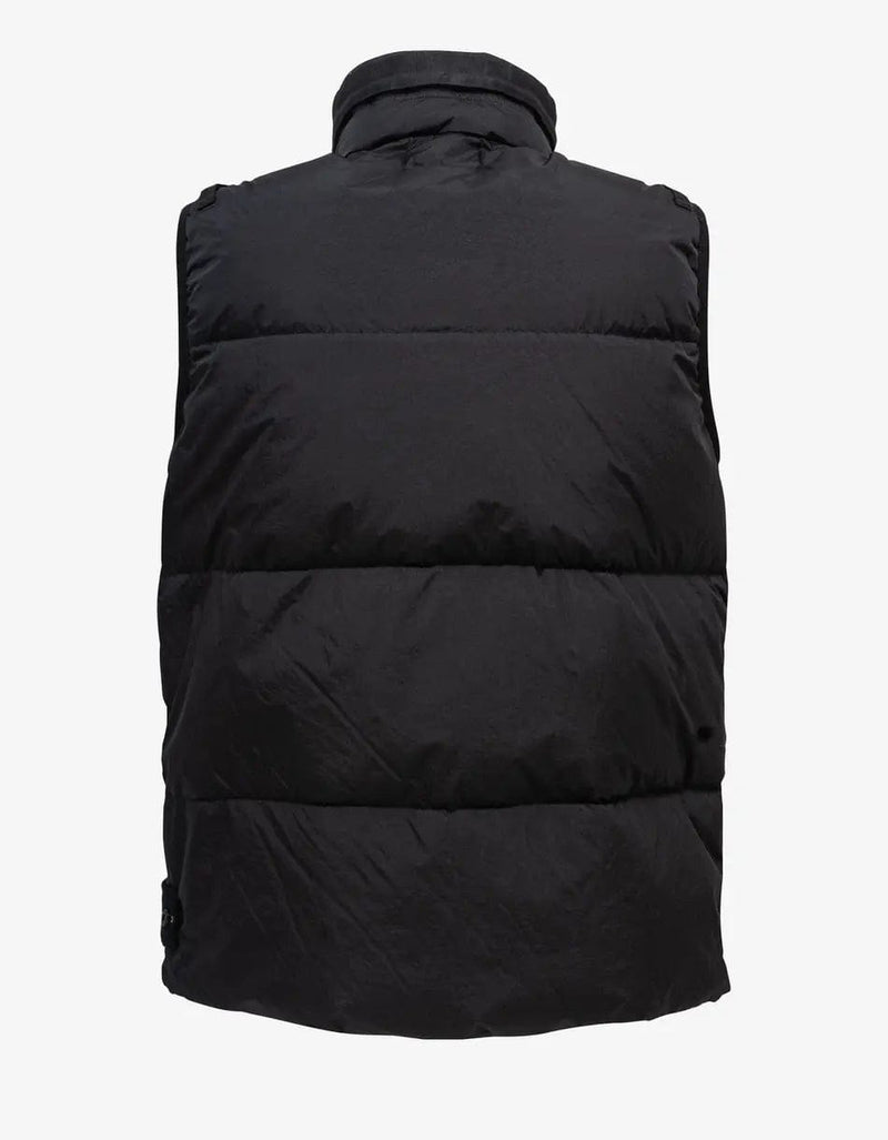 Stone Island Black Garment Dyed Crinkle Reps R-NY Down Gilet