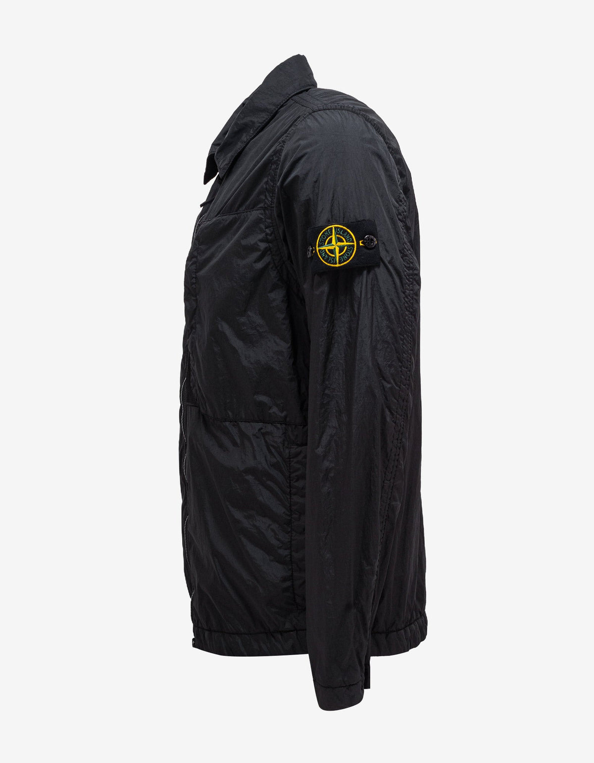 Stone Island Black Garment Dyed Nylon Overshirt
