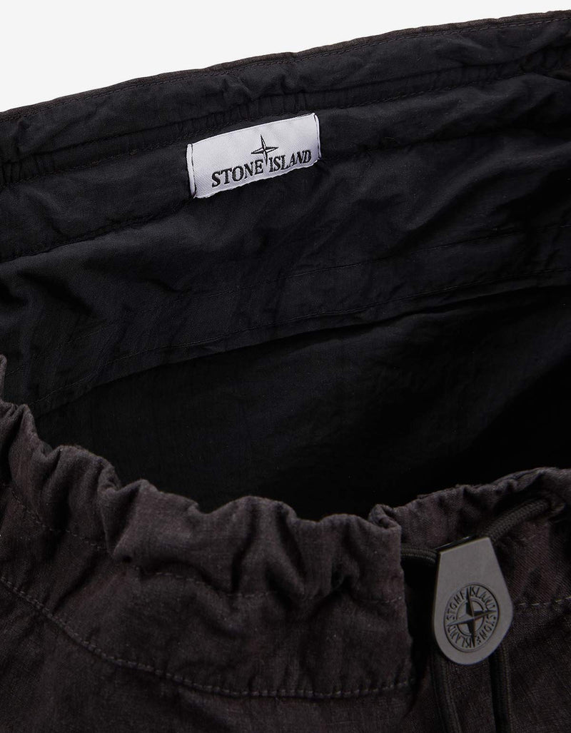 Stone Island Black Lino Nylon Tela-TC Backpack