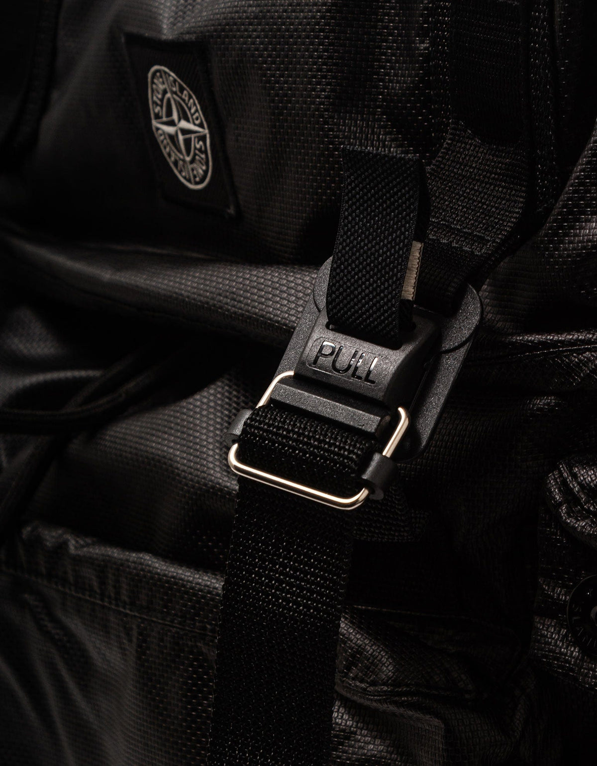 Stone Island Black Mussola Gommata-TC Backpack