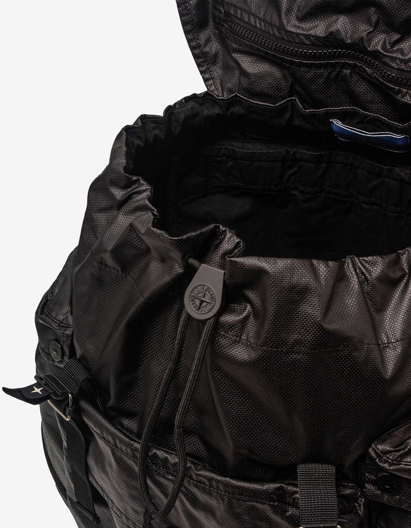 Stone Island Black Mussola Gommata-TC Backpack