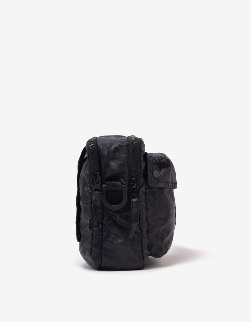 Stone Island Black Mussola Gommata-TC Canvas Pouch Bag