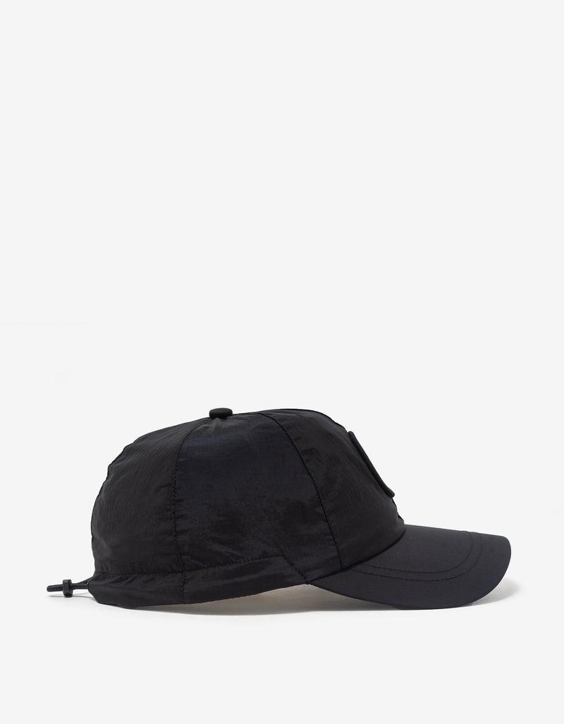 Stone Island Black Nylon Metal Cap