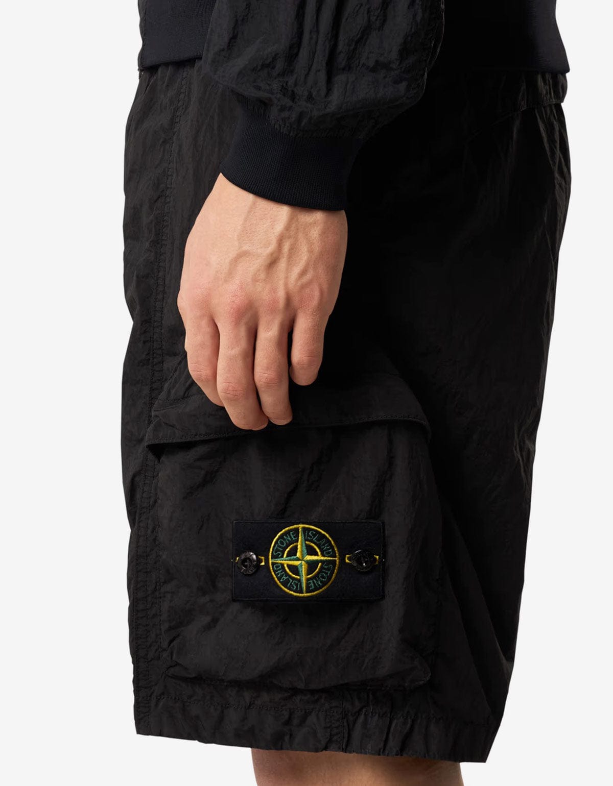 Stone Island Black Nylon Metal Cargo Shorts – Zoo Fashions