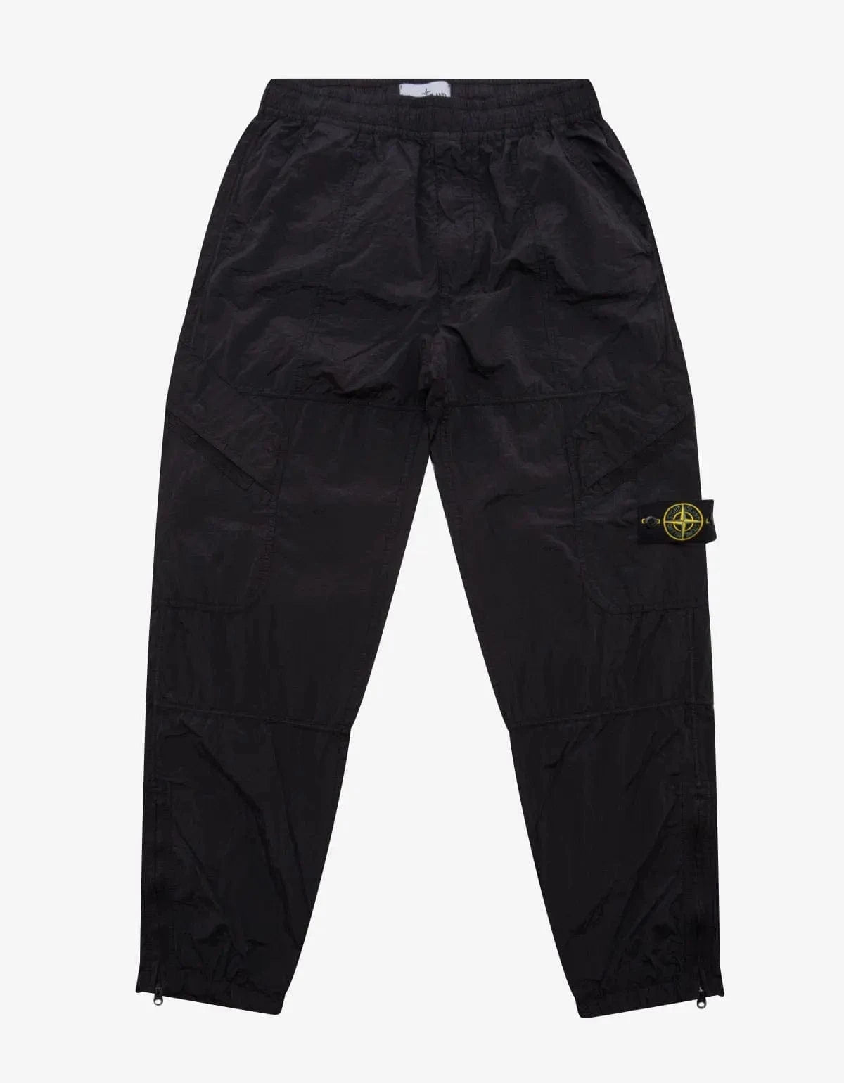 Stone Island Black Nylon Metal Garment Dyed Cargo Trousers
