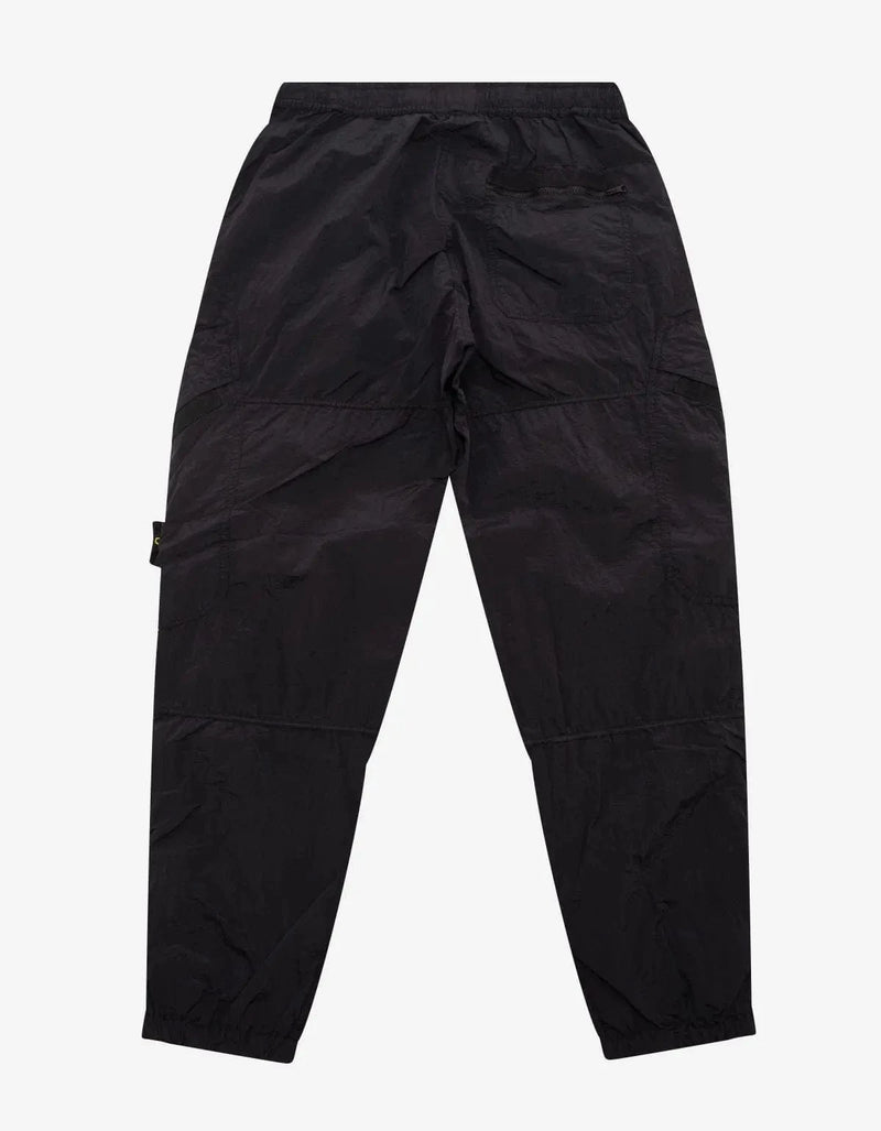 Stone Island Black Nylon Metal Garment Dyed Cargo Trousers