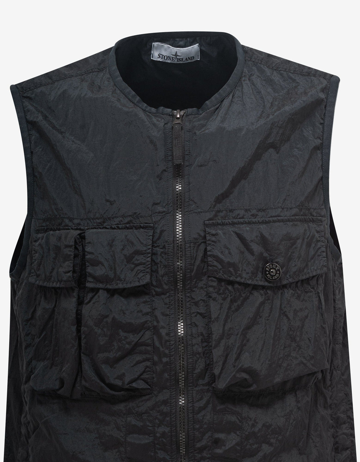 Stone Island Black Nylon Metal Gilet