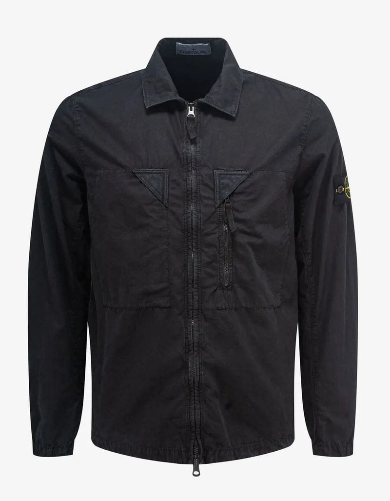 Stone Island Black Old Treatment Overshirt Zoo Fashions