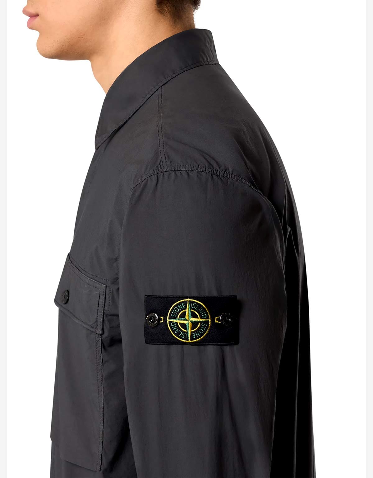 GENTA様STONE  CAPOSPALLA / V0029 Stone Island Black Paracadute Overshirt | Stretch Cotton Tela