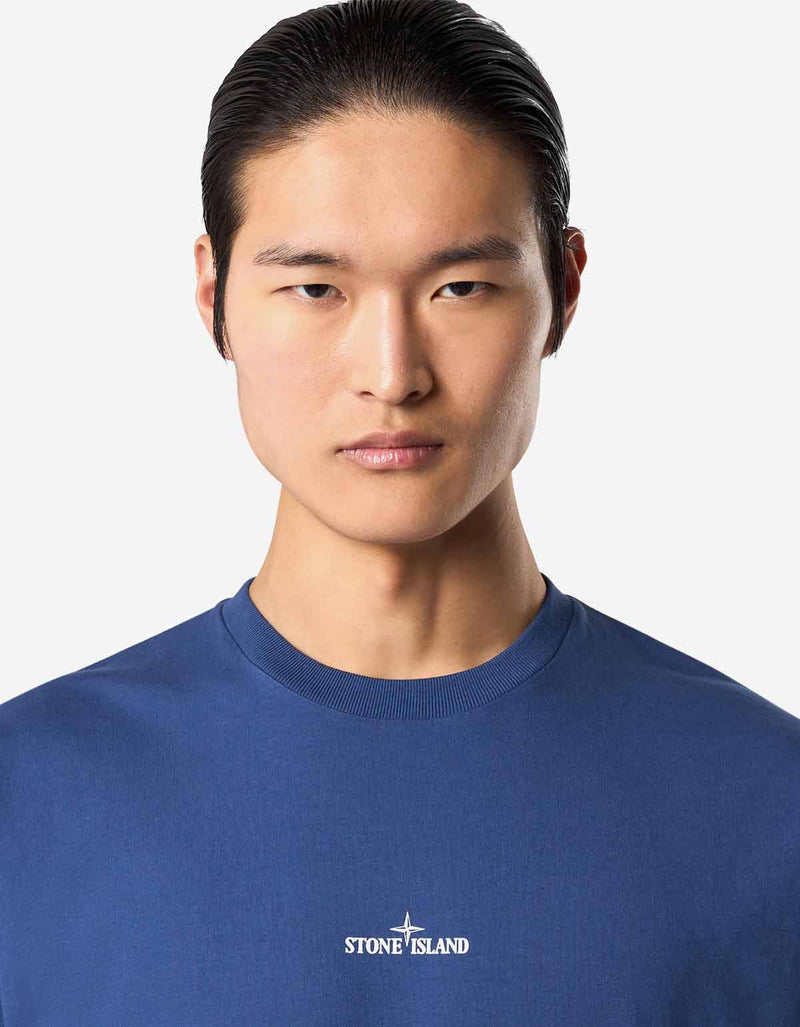 Stone Island Blue Compass Camo Print T-Shirt