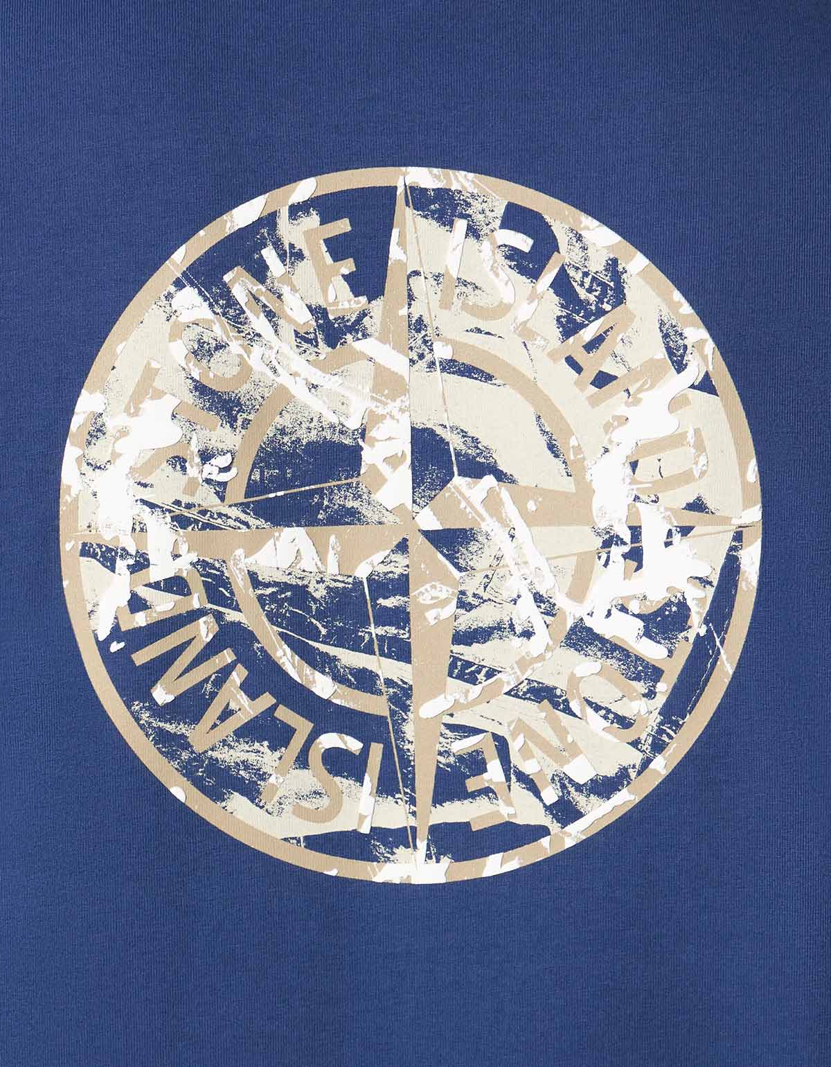 Stone Island Blue Compass Camo Print T-Shirt