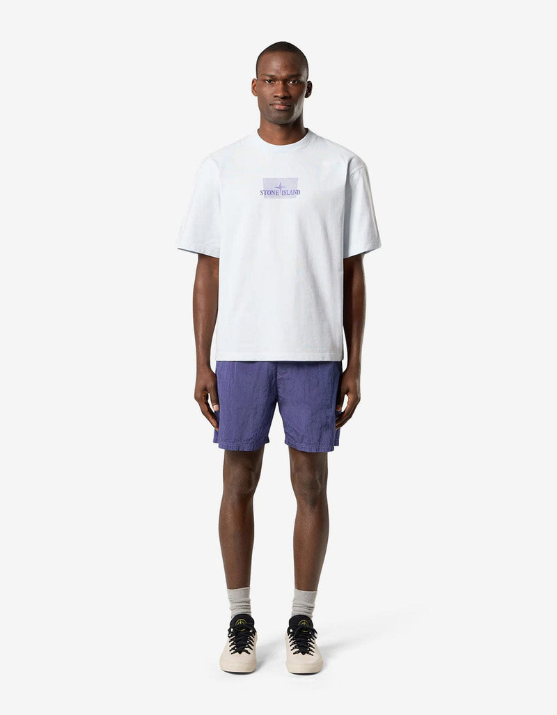 Stone Island Blue Grid Print T-Shirt