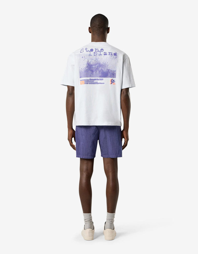 Stone Island Blue Grid Print T-Shirt