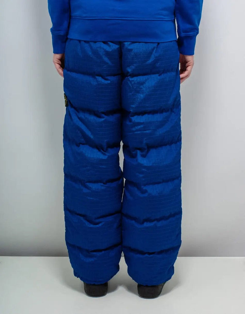 Stone Island Blue Macro Ripstop Down Trousers