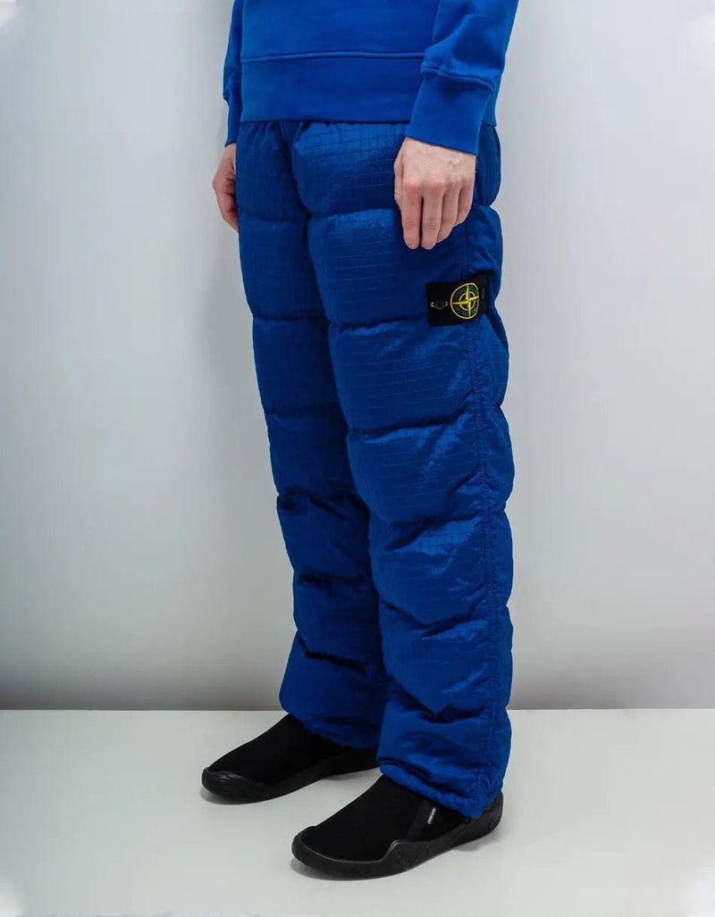 Stone Island Blue Macro Ripstop Down Trousers