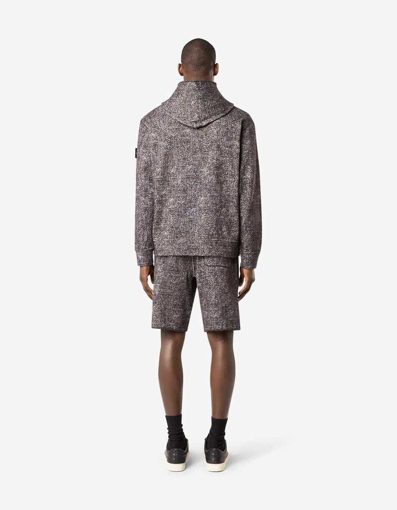 Stone Island Burgundy Melange Print Hoodie