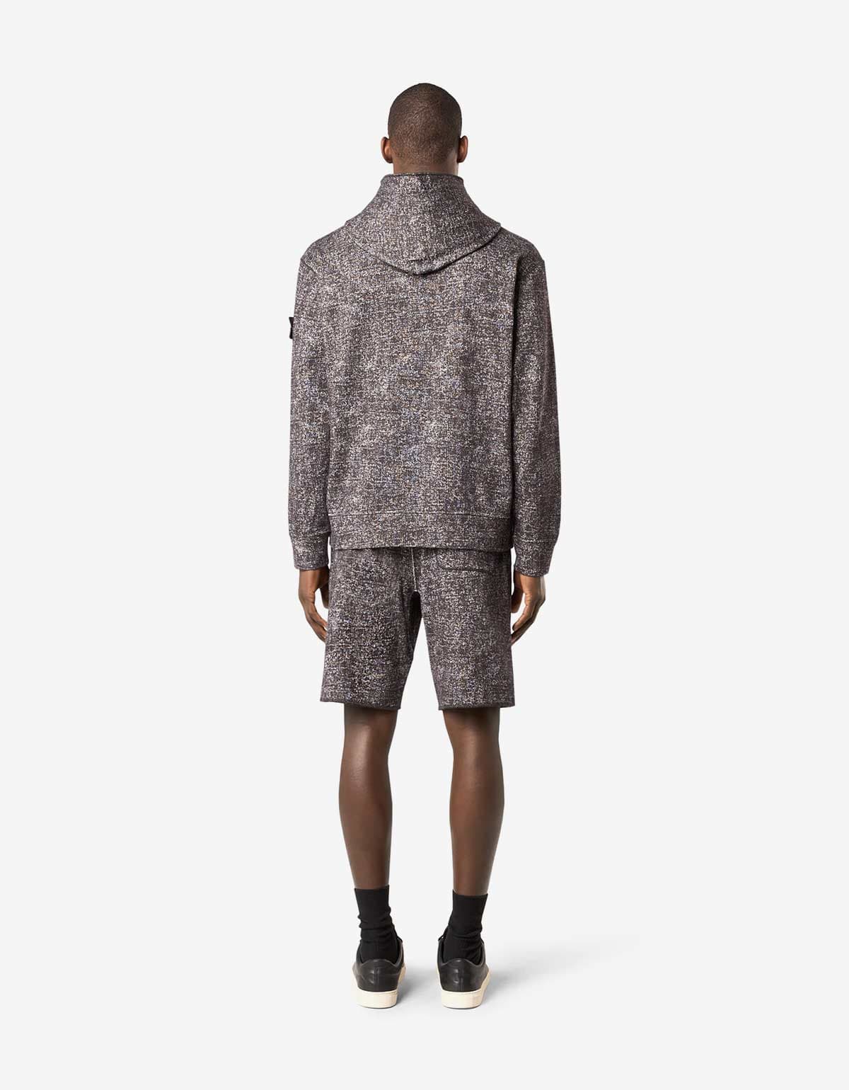 Stone Island Burgundy Melange Print Shorts